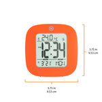 Compact Alarm Clock with Temperature and Date - Orange