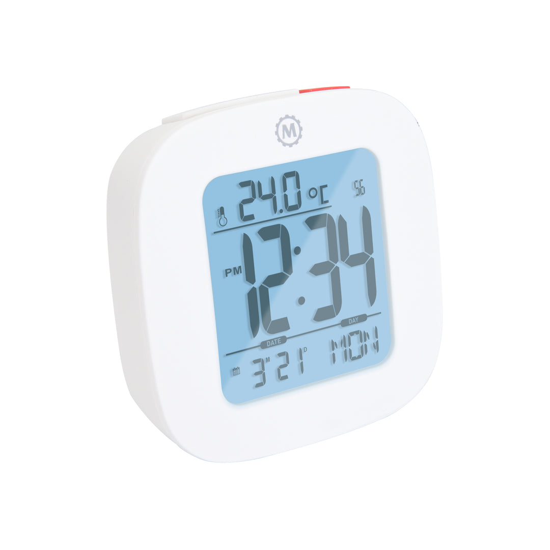 Clock, LCD, Alarm, Mini, White (25/50) – Marathon Watch