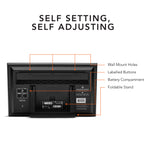 Self-Setting Full Calendar Clock with Extra Large Digits Indoor and Outdoor Temperature - Black