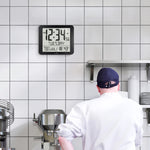 Slim Self-Setting Wall Clock with Full Calendar Display, Temperature & Humidity