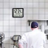 Slim Self-Setting Wall Clock with Full Calendar Display, Temperature & Humidity image
