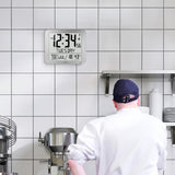 Slim Self-Setting Wall Clock with Full Calendar Display, Temperature & Humidity image