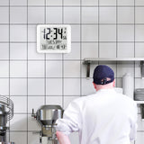 Slim Self-Setting Wall Clock with Full Calendar Display, Temperature & Humidity image