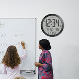 15 Inch Round Digital Wall Clock - Black image