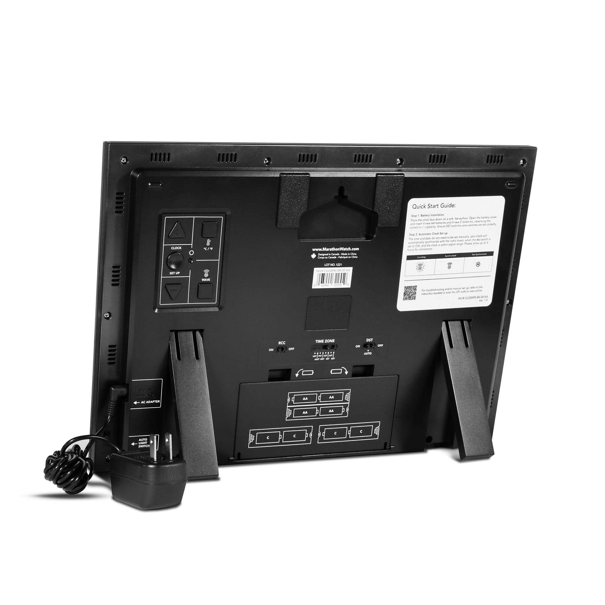 Jumbo Self-Setting Wall Clock with Auto Backlight and Power Adapter image