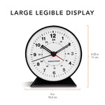 Alarm Clock with Mechanical Wind Up - White Dial