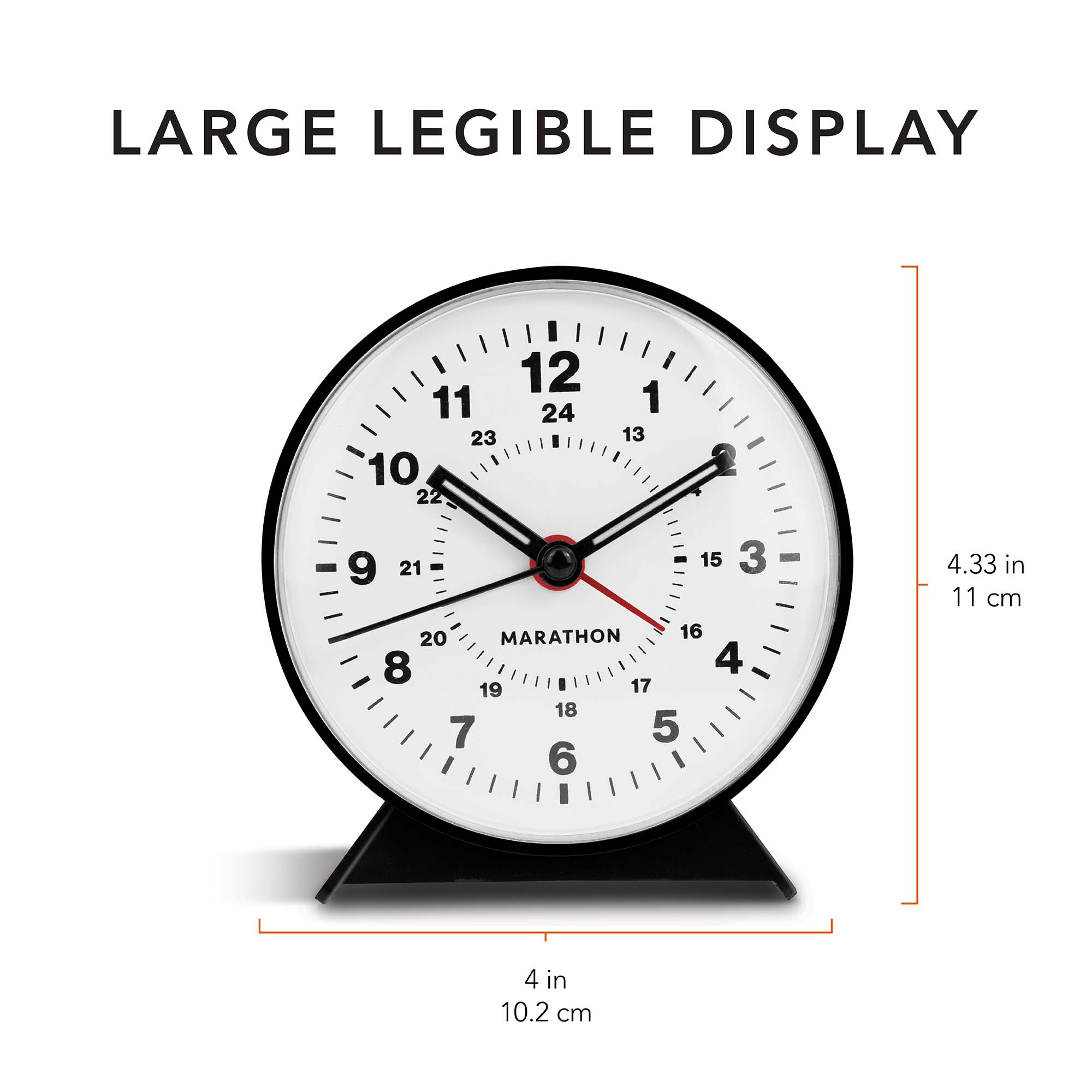 Alarm Clock with Mechanical Wind Up - White Dial