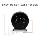 Alarm Clock with Mechanical Wind Up - White Dial image