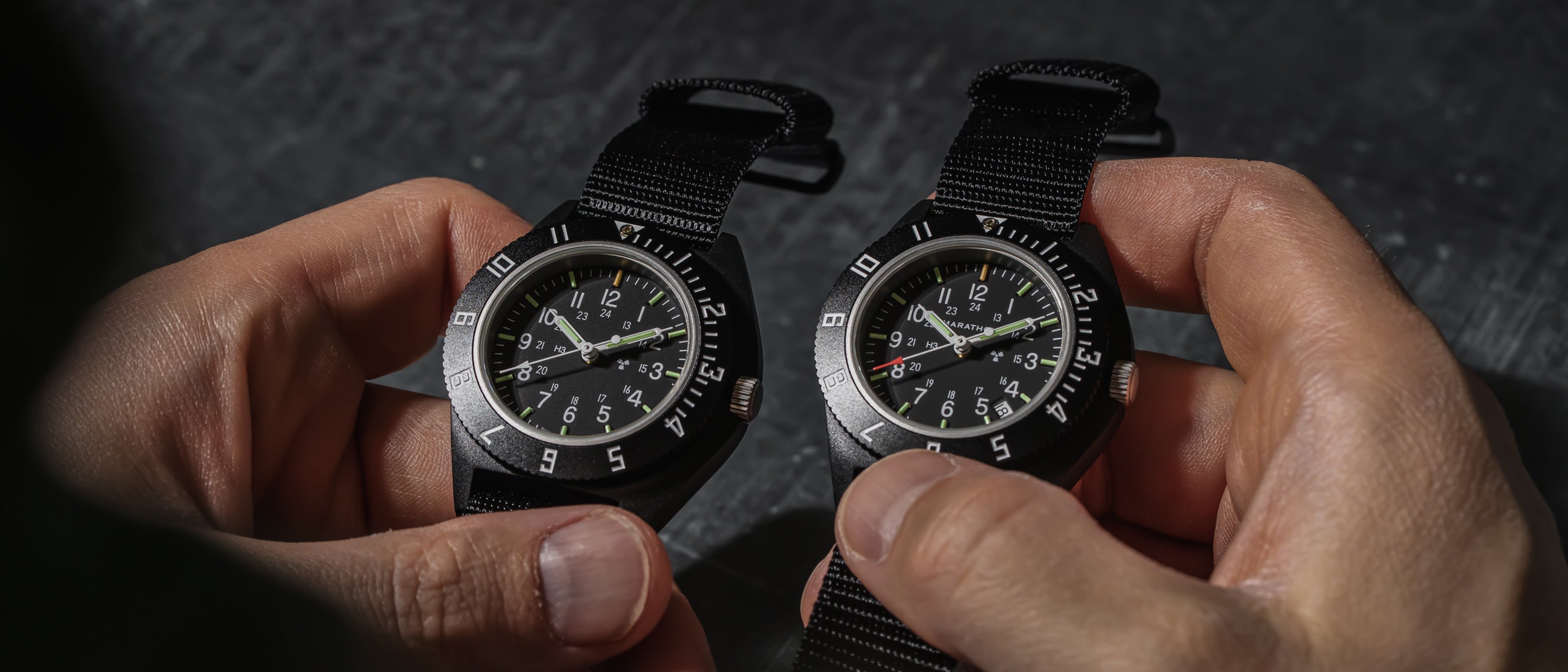41mm CeraShell Quartz NAV on Ballistic Nylon Strap – Marathon Watch