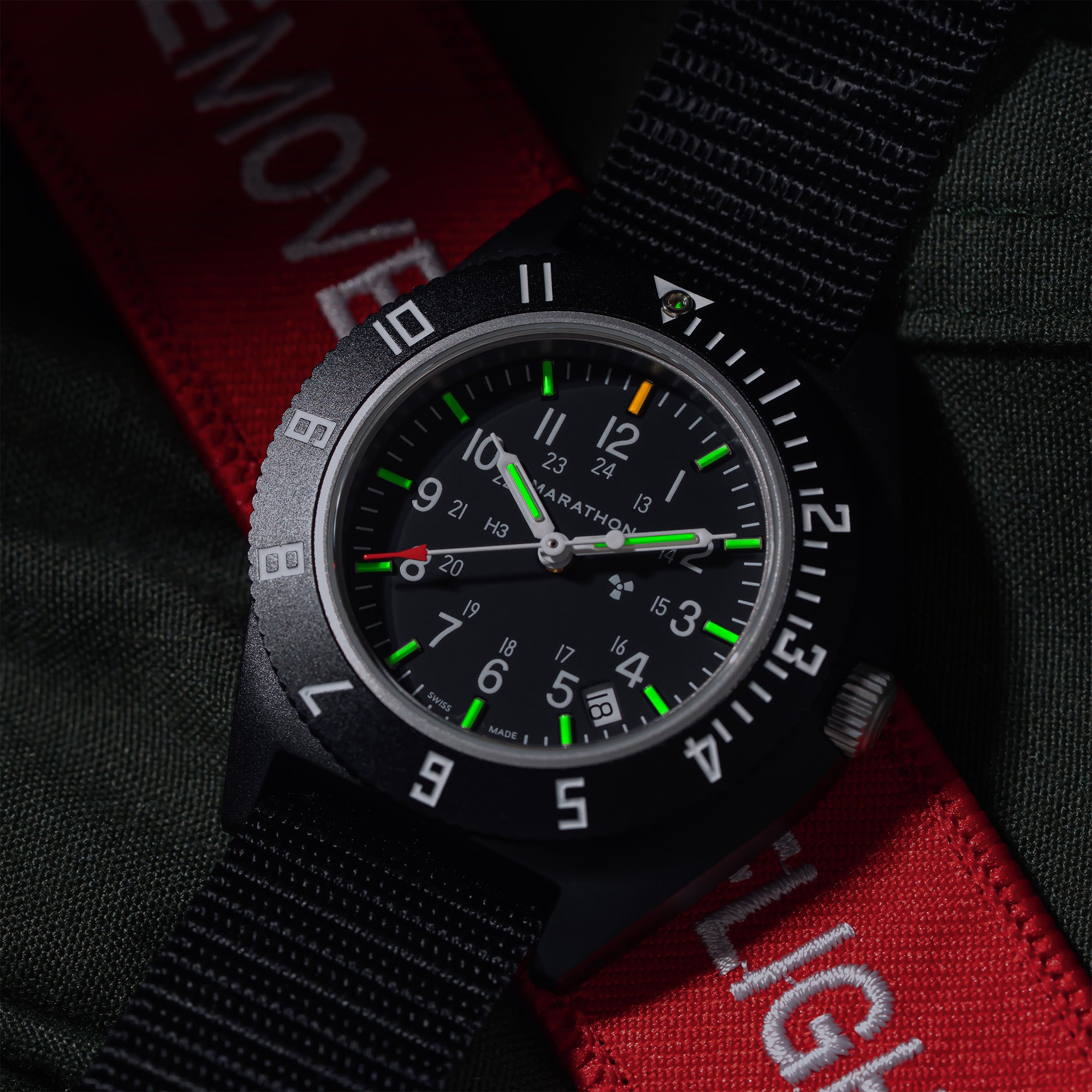41mm CeraShell Quartz NAV-D on Ballistic Nylon Strap – Marathon Watch