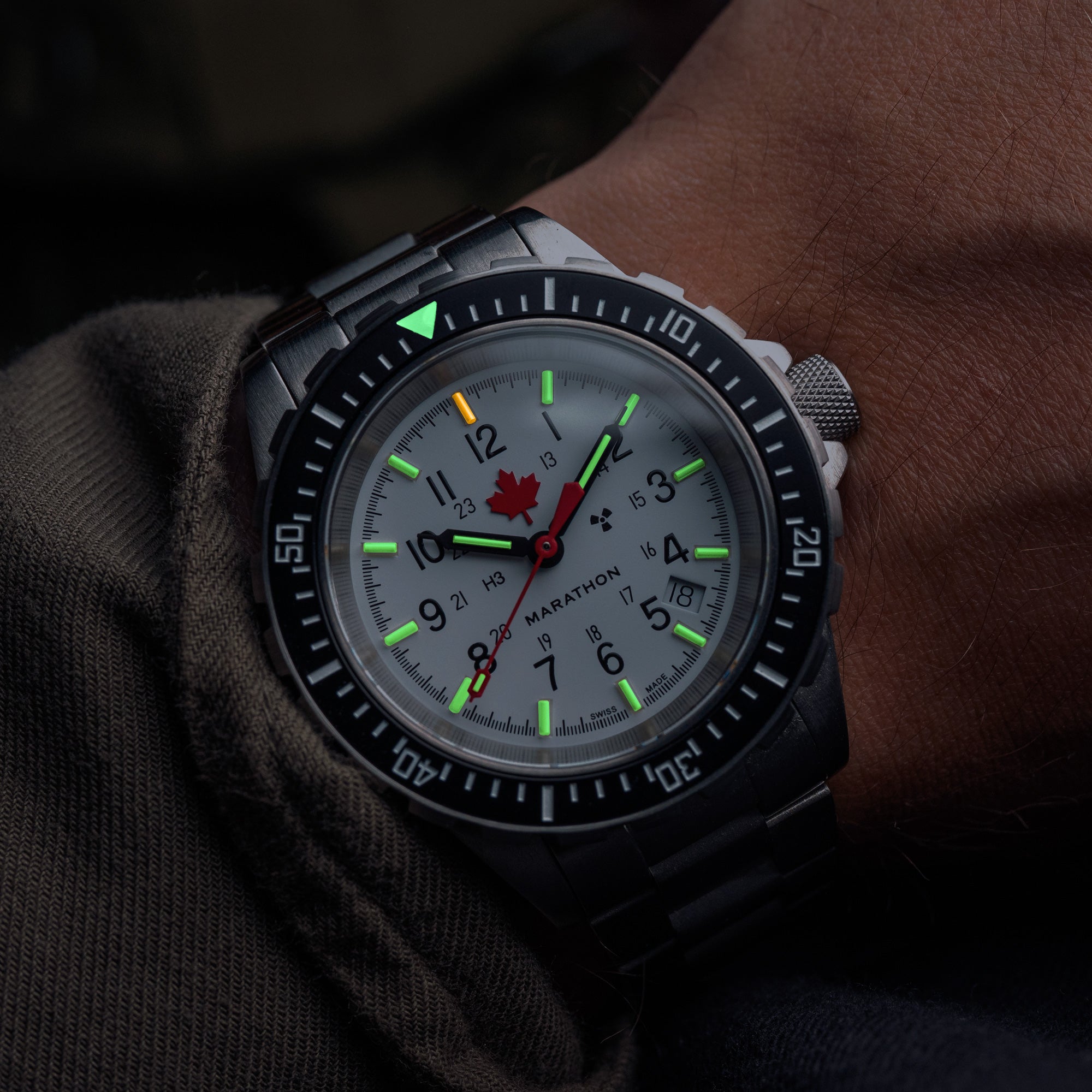 41mm Arctic Red Maple Large Diver’s Automatic (GSAR) with Stainless Steel Bracelet image