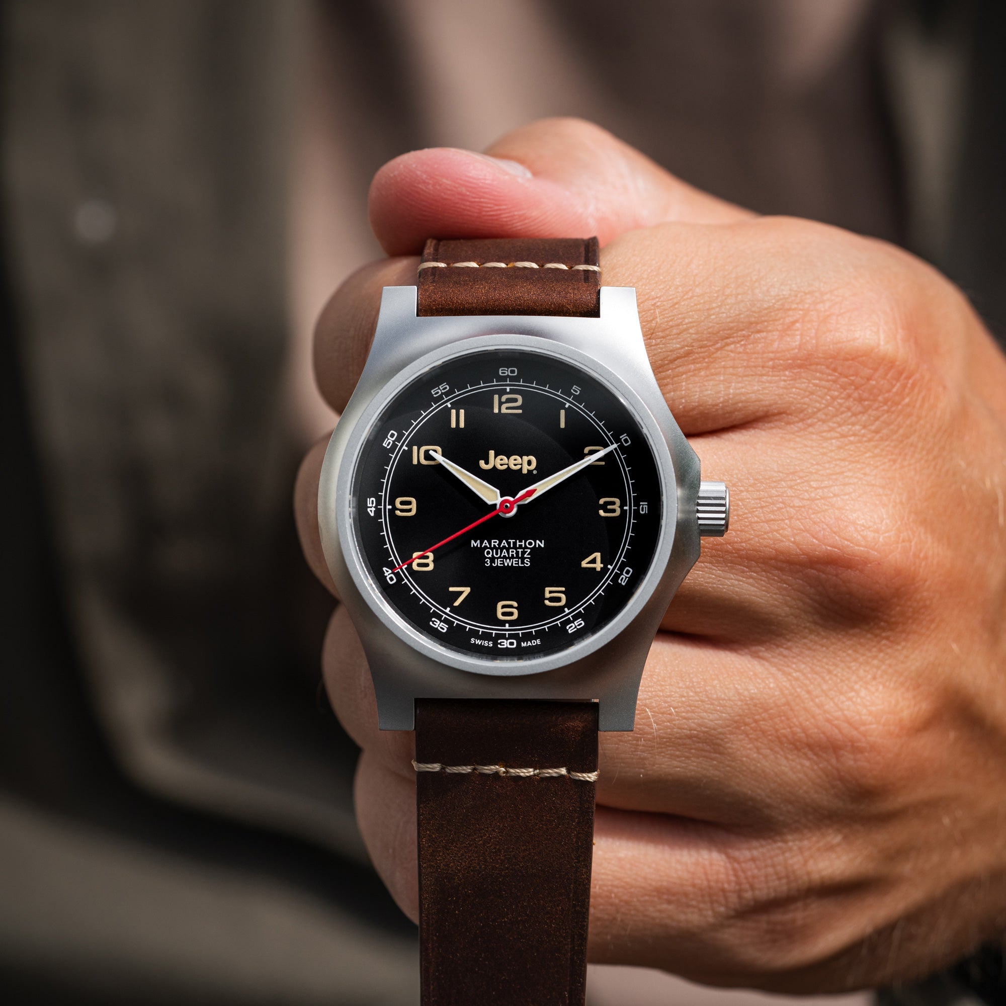 3-Piece Leather Strap Kit, Parkerized, 20mm – Marathon Watch