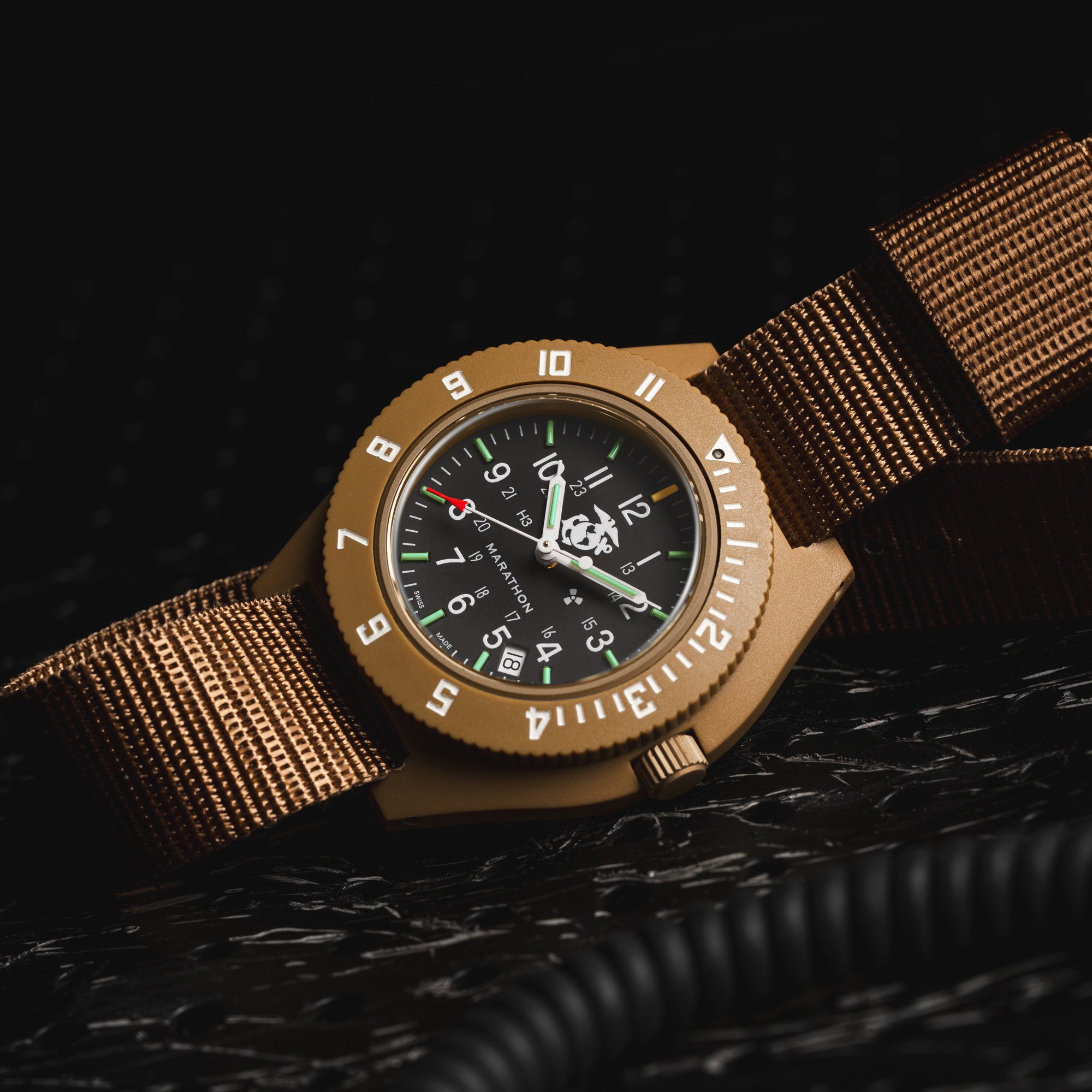 Gift With Purchase: 41mm Official USMC Desert Tan Pilot's Navigator with Date (Quartz) image