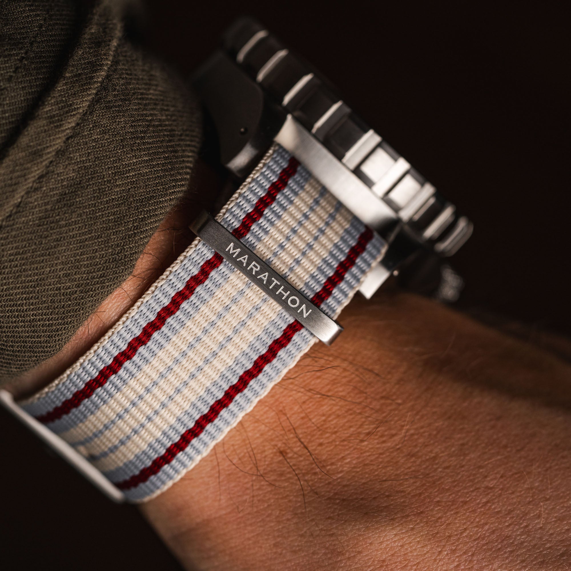 22MM DEFSTAN Strap Brushed Steel Hardware