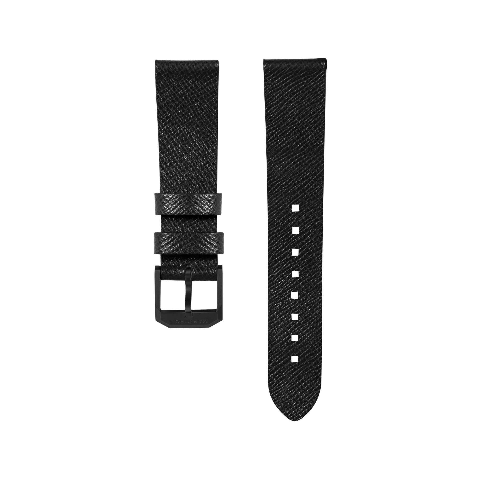 2-Piece Leather Strap, 20mm, Black, Anthracite Hardware image