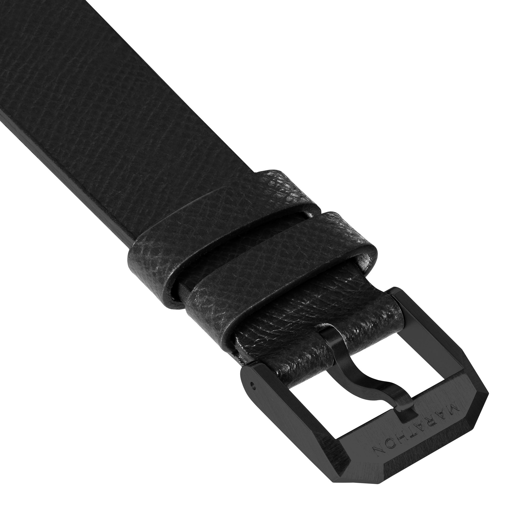 2-Piece Leather Strap, 20mm, Black, Anthracite Hardware image