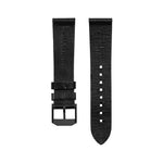 Correa de cuero de 2 piezas, 20 mm, negra, herrajes antracita