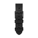 Correa de cuero de 2 piezas, 20 mm, negra, herrajes antracita