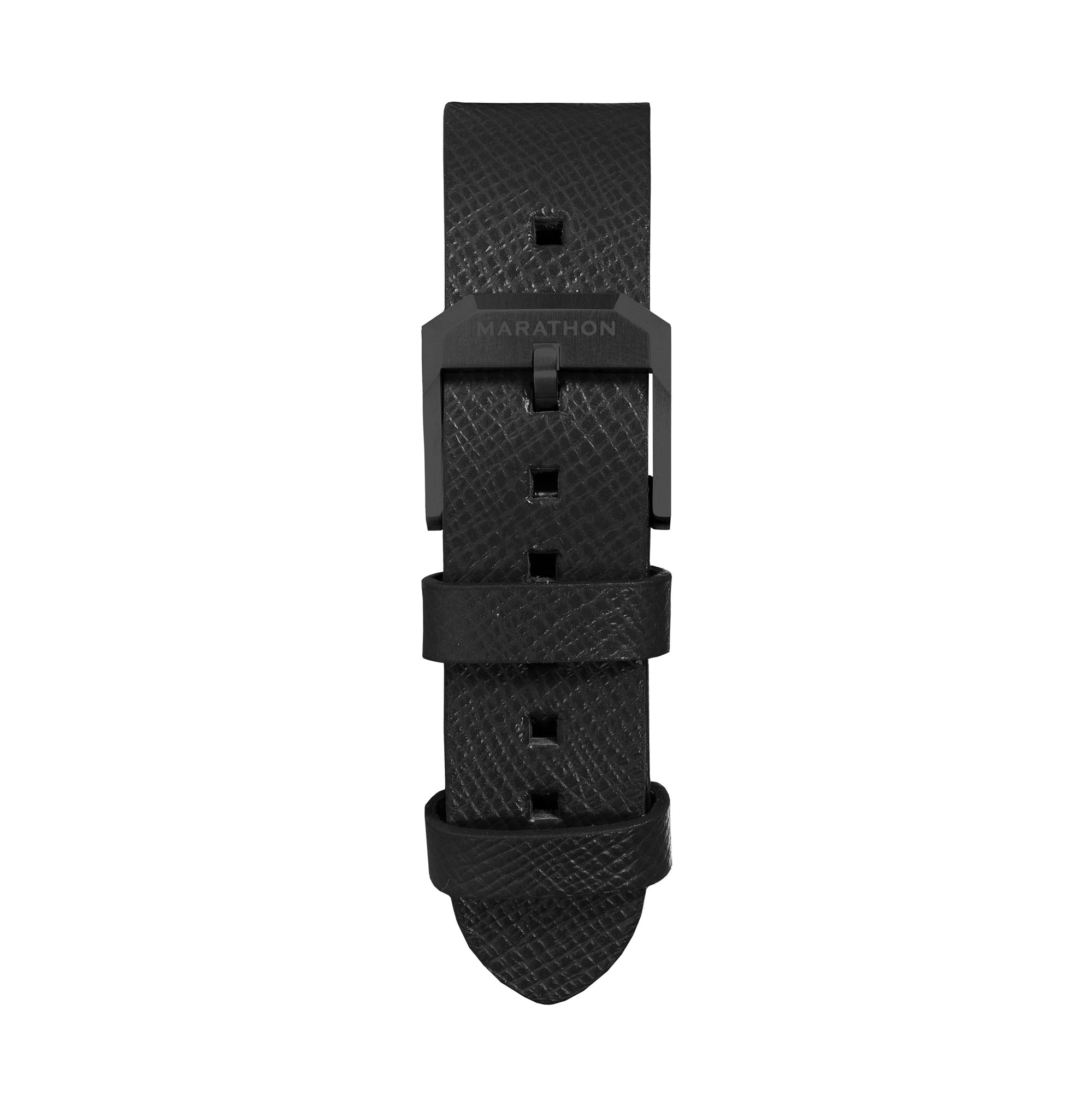 Bracelet en cuir 2 pièces, 20 mm, noir, finitions anthracite