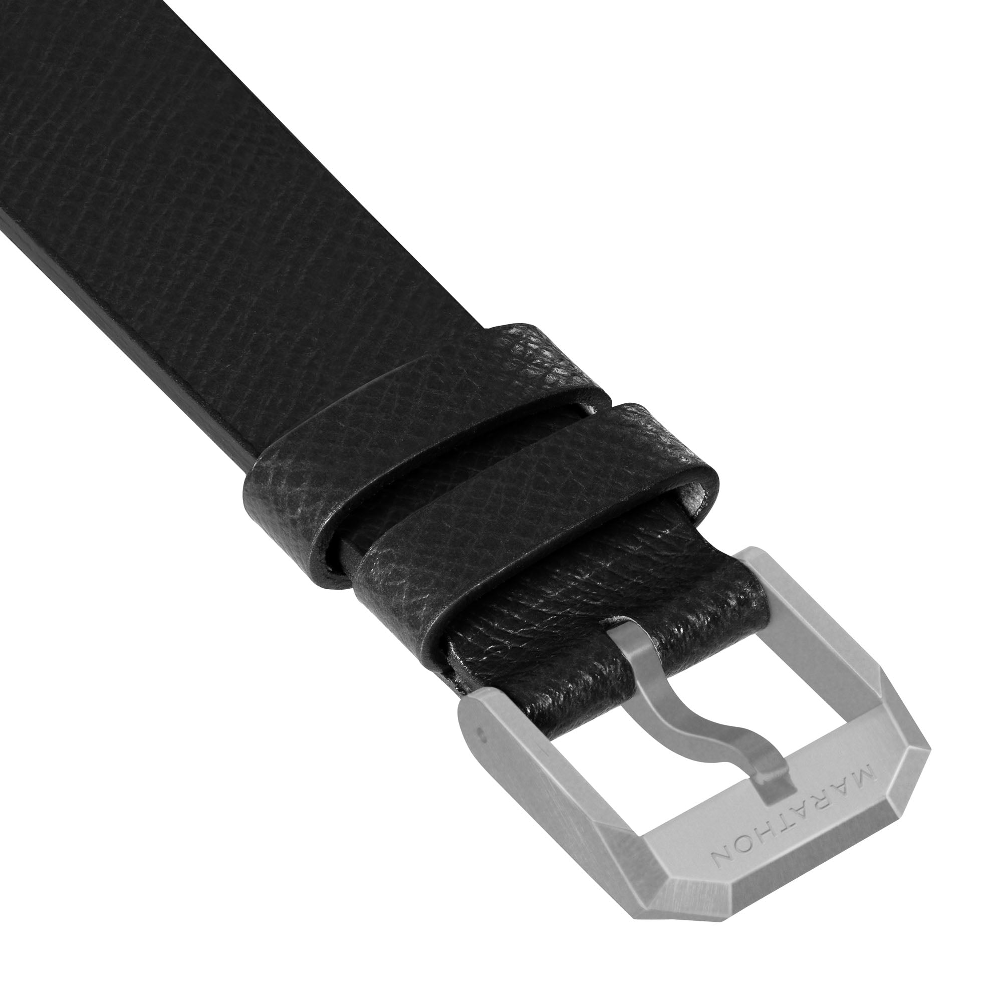2-Piece Leather Strap, 20mm, Black, Parkerized Hardware image