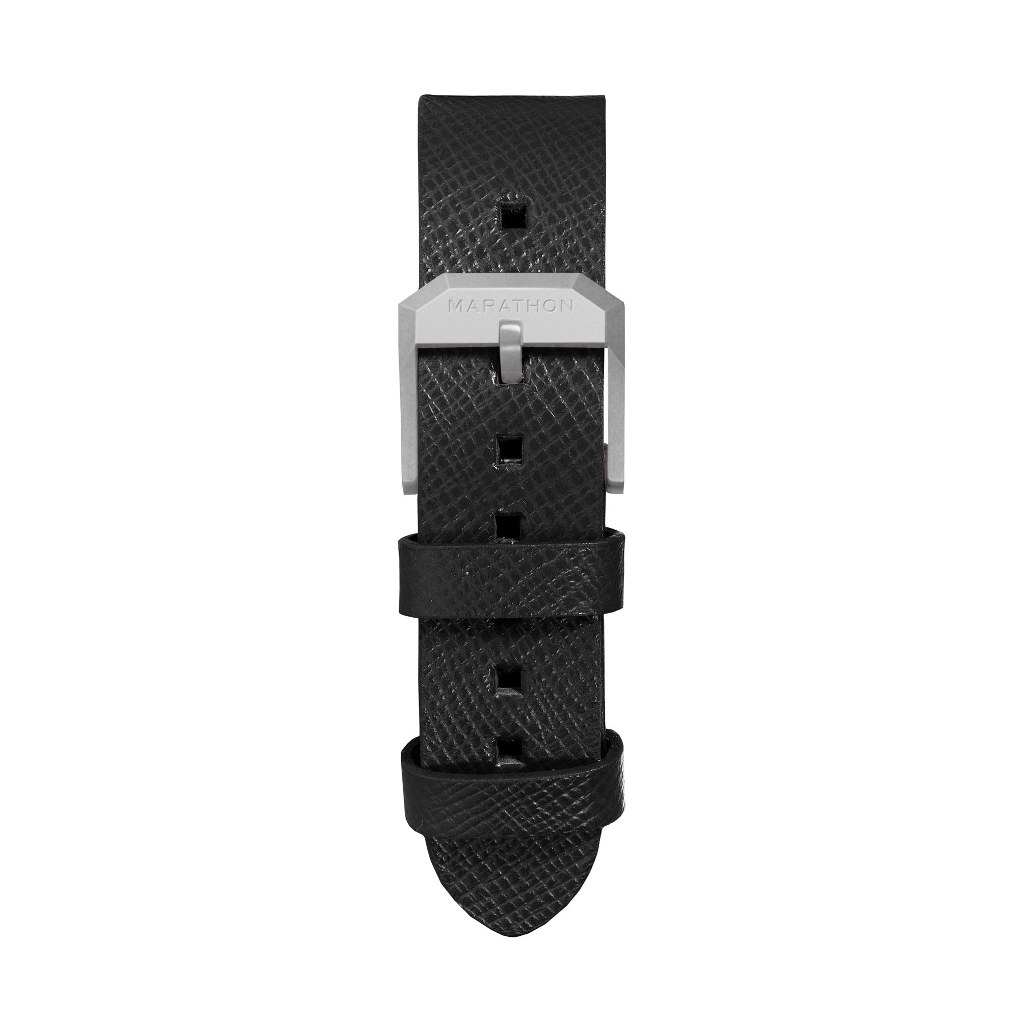 2-Piece Leather Strap, 20mm, Black, Parkerized Hardware image