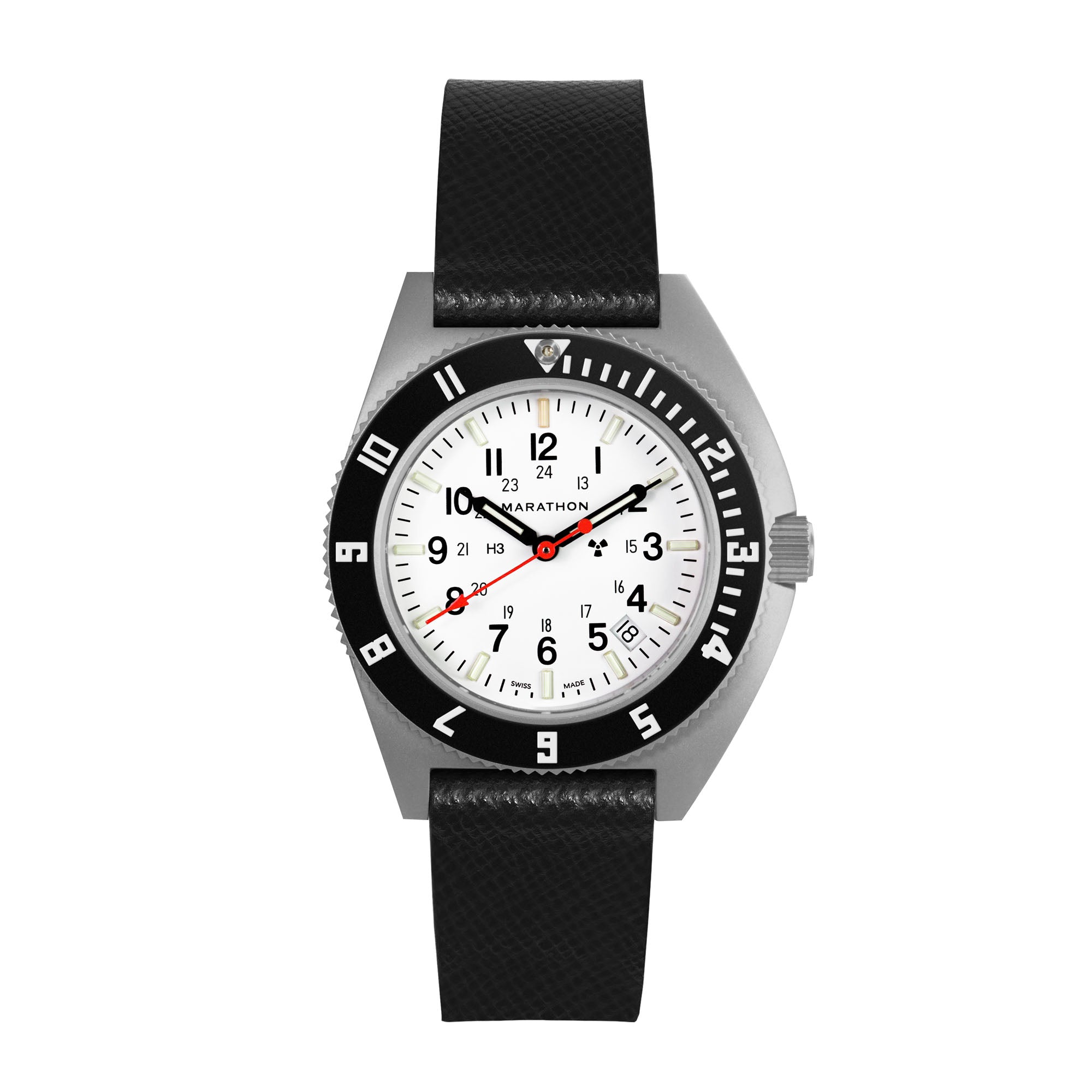 2-Piece Leather Strap, 20mm, Black, Parkerized Hardware image