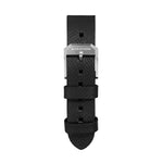 2-Piece Leather Strap, 16mm,  Black, Brushed Hardware