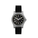 2-Piece Leather Strap, 16mm,  Black, Brushed Hardware