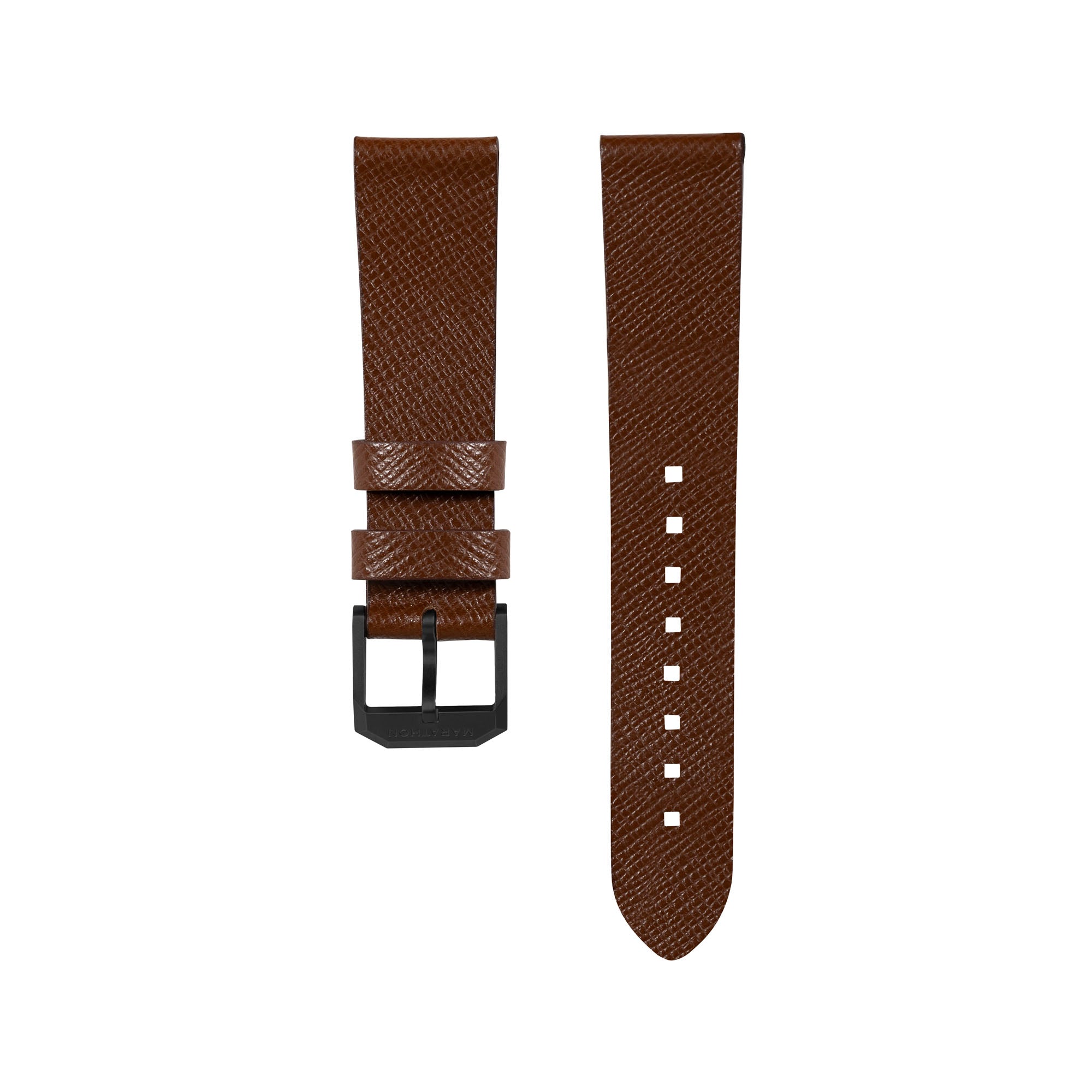 2-Piece Leather Strap, 20mm, Cognac, Anthracite Hardware image