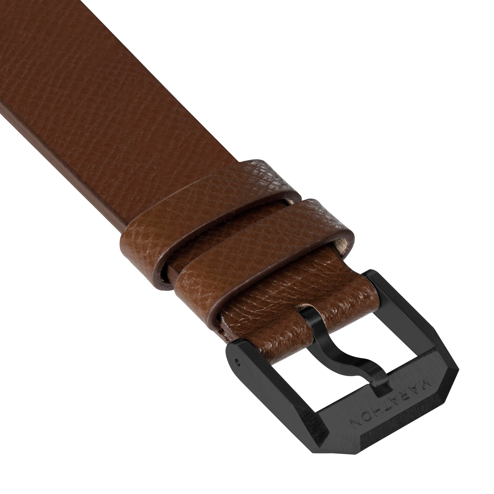 2-Piece Leather Strap, 20mm, Cognac, Anthracite Hardware