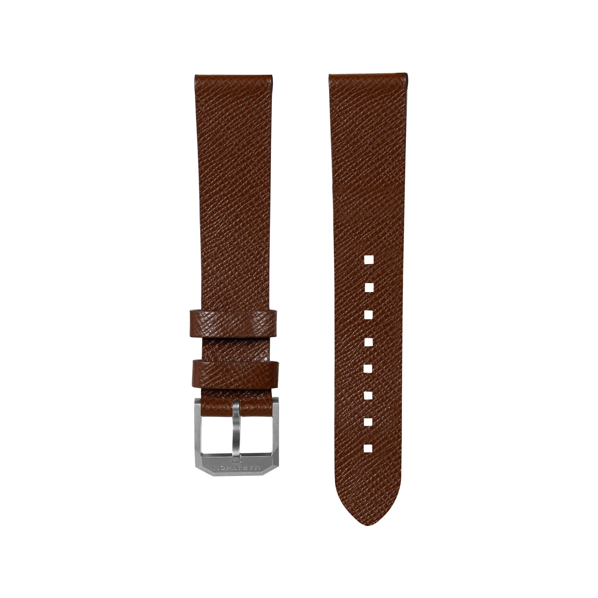 2-Piece Leather Strap, 20mm, Cognac, Brushed Hardware image