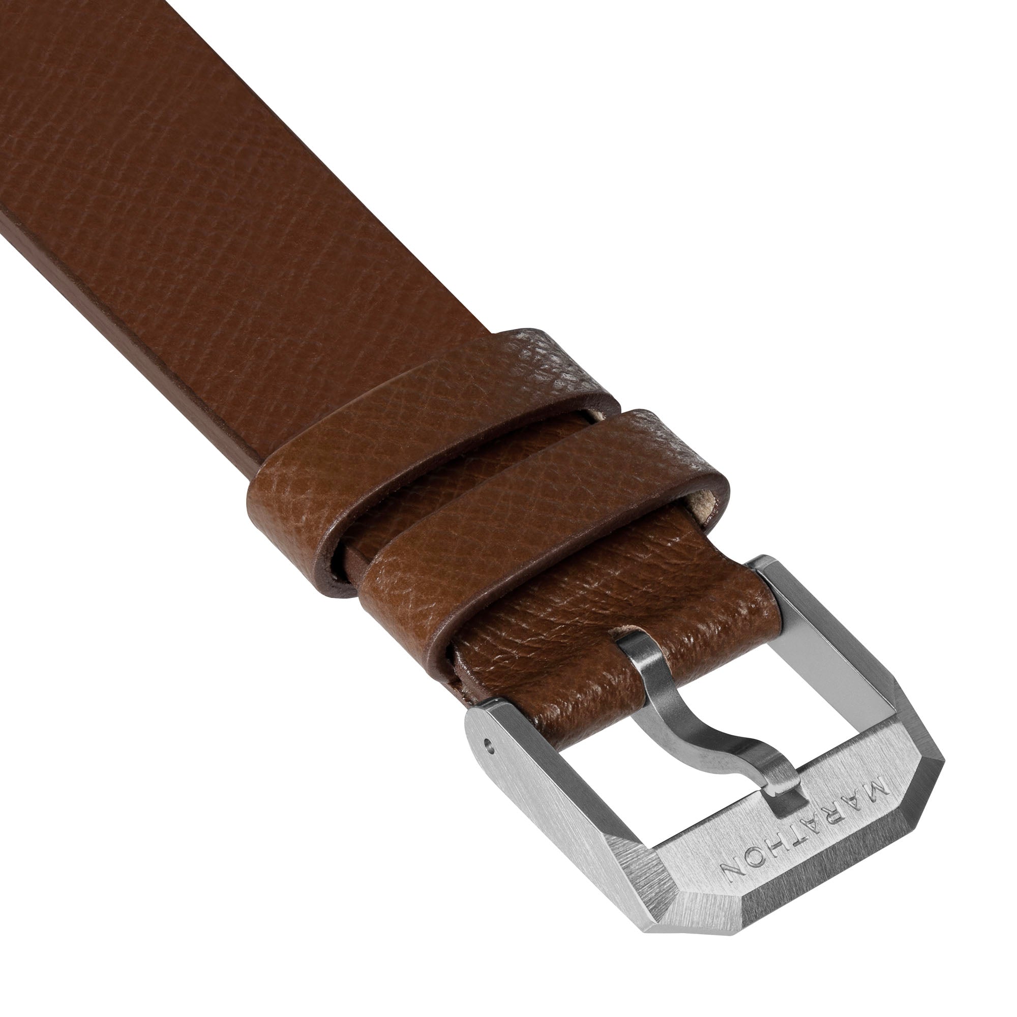 2-Piece Leather Strap, 20mm, Cognac, Brushed Hardware image