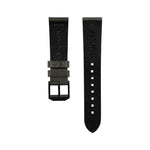 2-Piece Leather Strap, 20mm, Moss Green, Anthracite Hardware