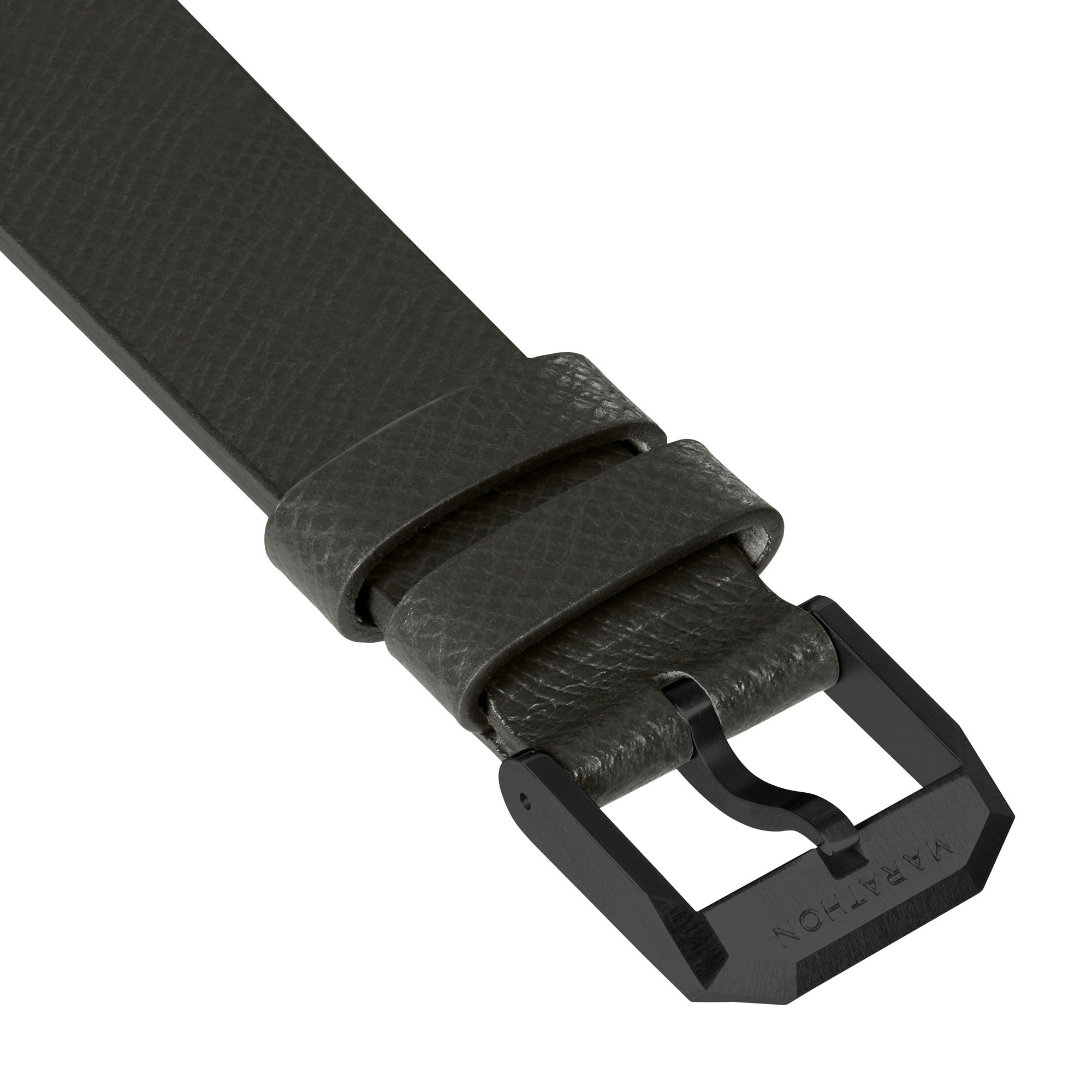2-Piece Leather Strap, 20mm, Moss Green, Anthracite Hardware image