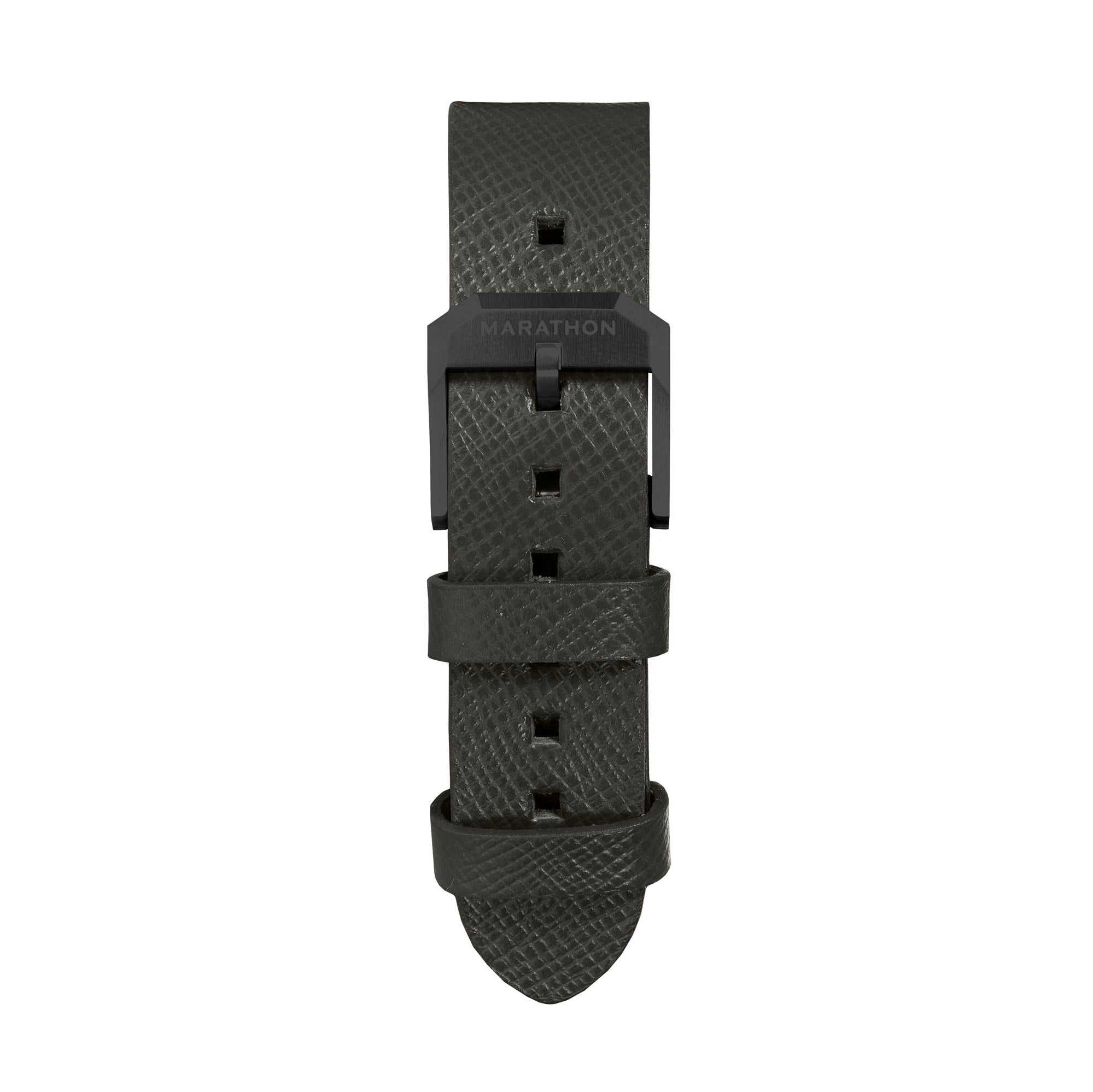 2-Piece Leather Strap, 20mm, Moss Green, Anthracite Hardware