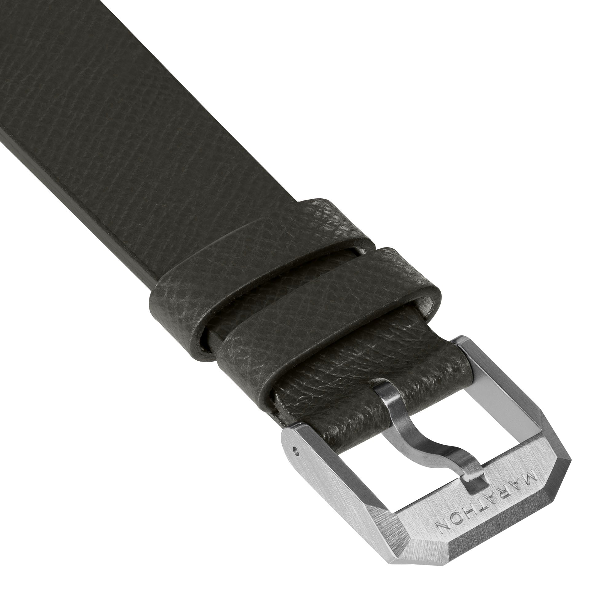 2-Piece Leather Strap, 20mm, Moss Green, Brushed Steel Hardware image