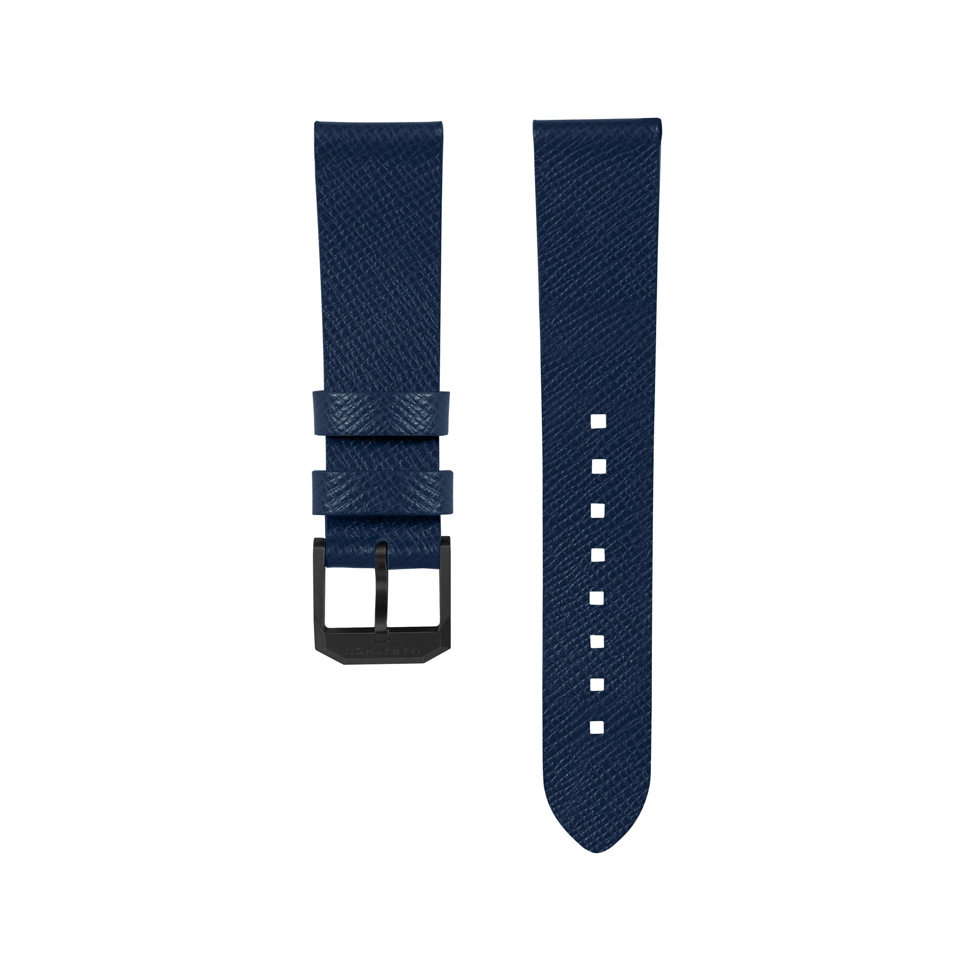 2-Piece Leather Strap, 20mm, Royal Blue, Anthracite Hardware