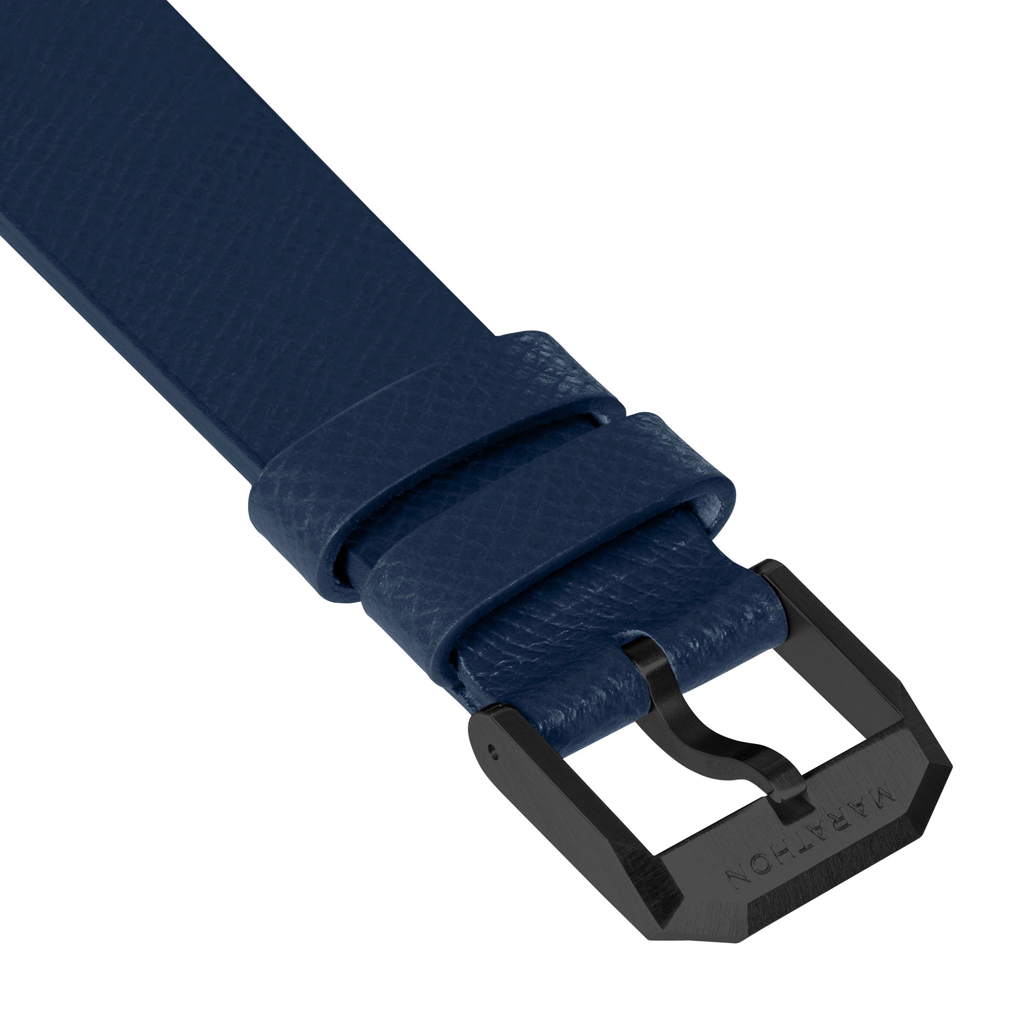2-Piece Leather Strap, 20mm, Royal Blue, Anthracite Hardware