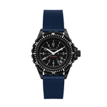 2-Piece Leather Strap, 20mm, Royal Blue, Anthracite Hardware