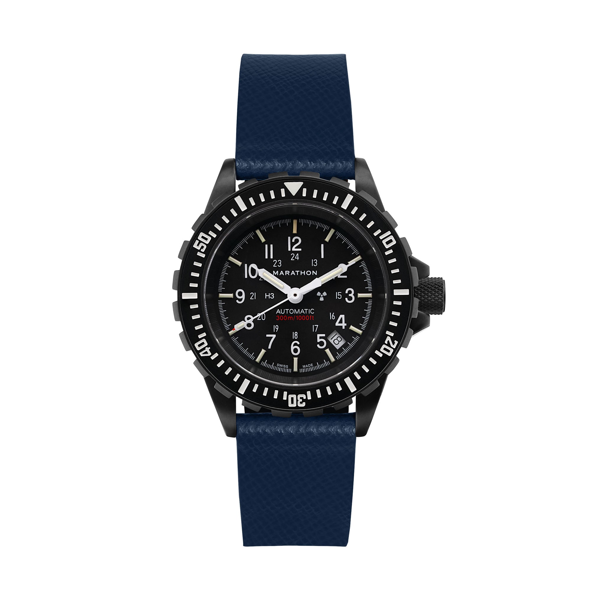 2-Piece Leather Strap, 20mm, Royal Blue, Anthracite Hardware