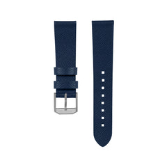 2-teiliges Lederarmband, 20 mm, Königsblau, parkerisiertes Armbandmaterial