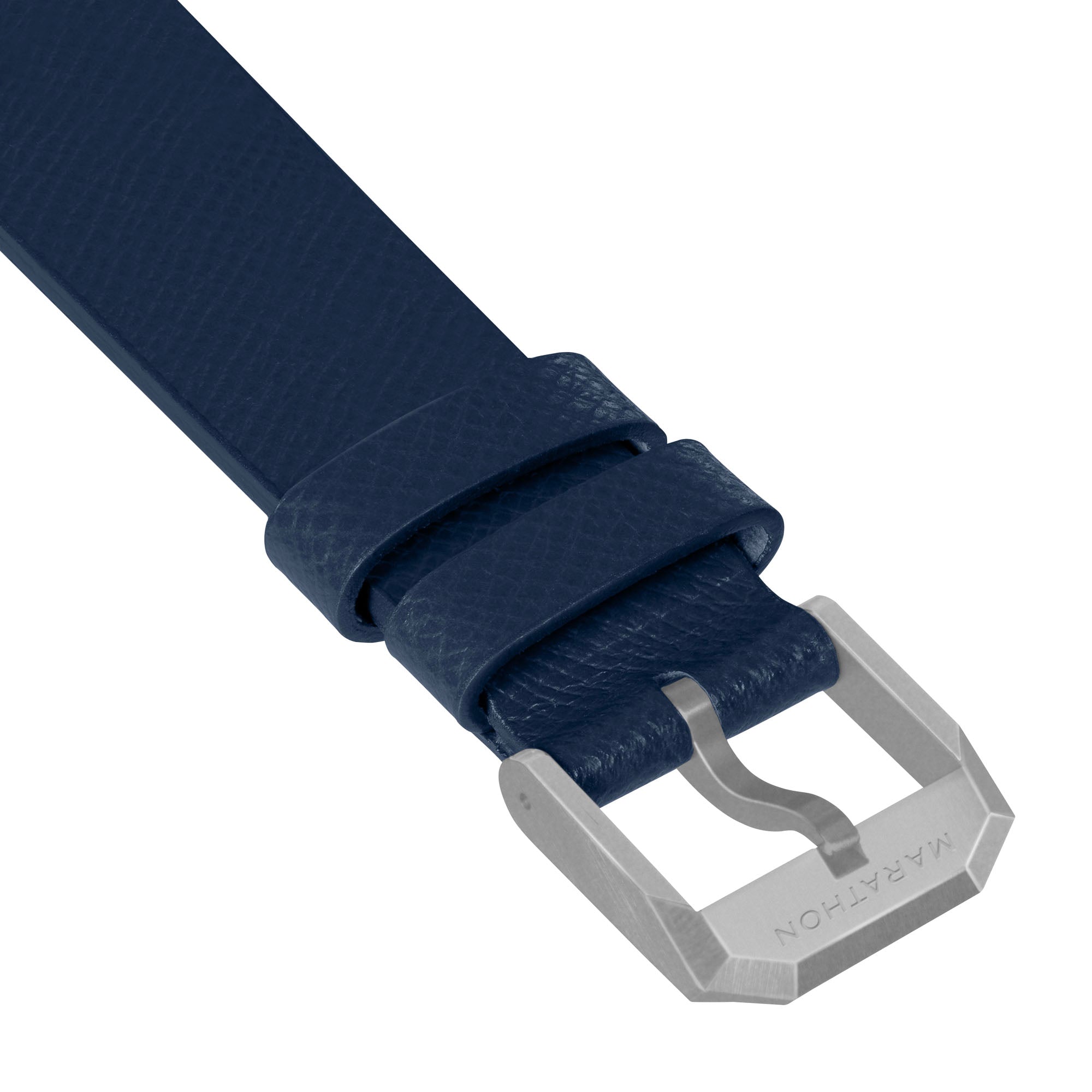 2-Piece Leather Strap, 20mm, Royal Blue, Parkerized Hardware image