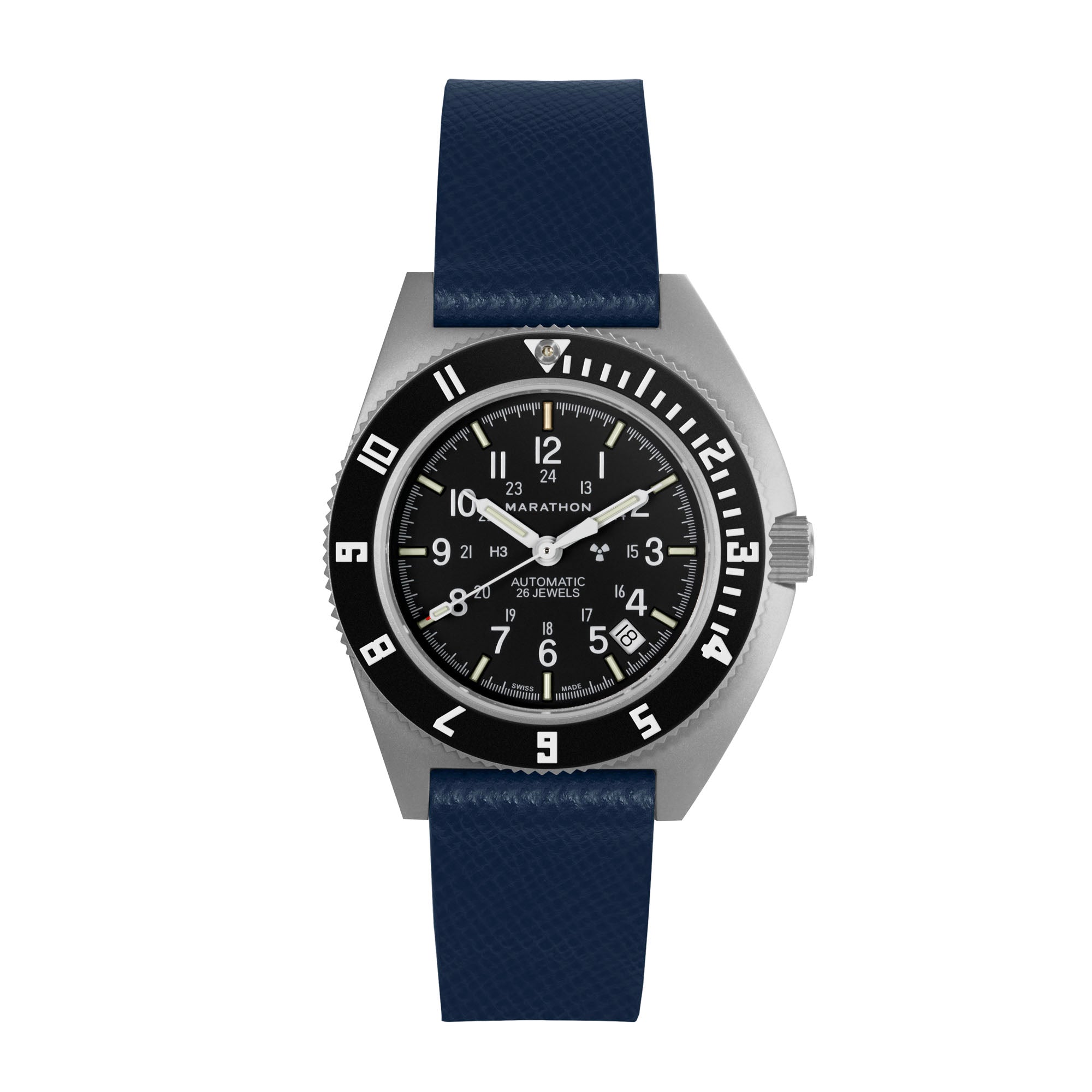 2-Piece Leather Strap, 20mm, Royal Blue, Parkerized Hardware image