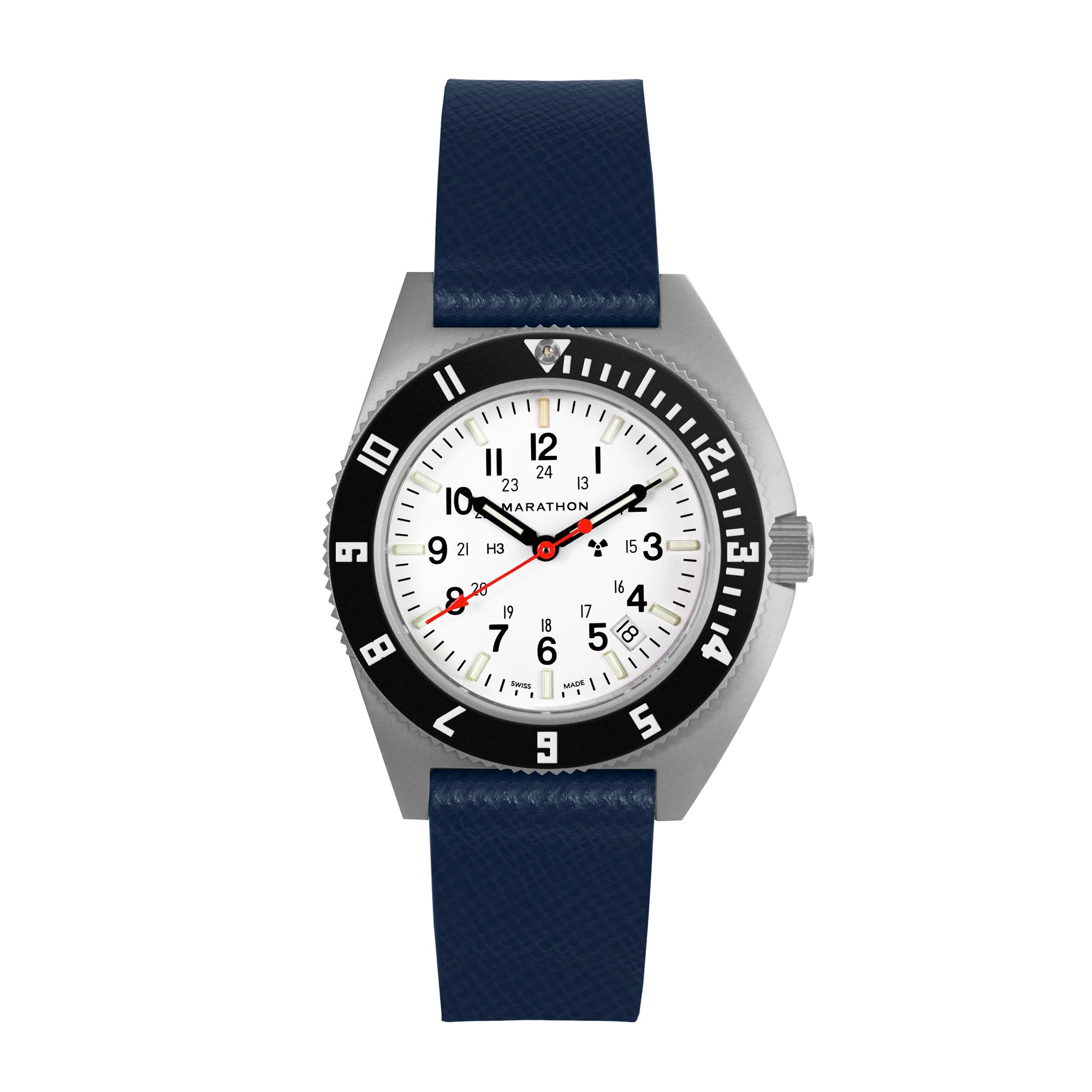 2-Piece Leather Strap, 20mm, Royal Blue, Parkerized Hardware image
