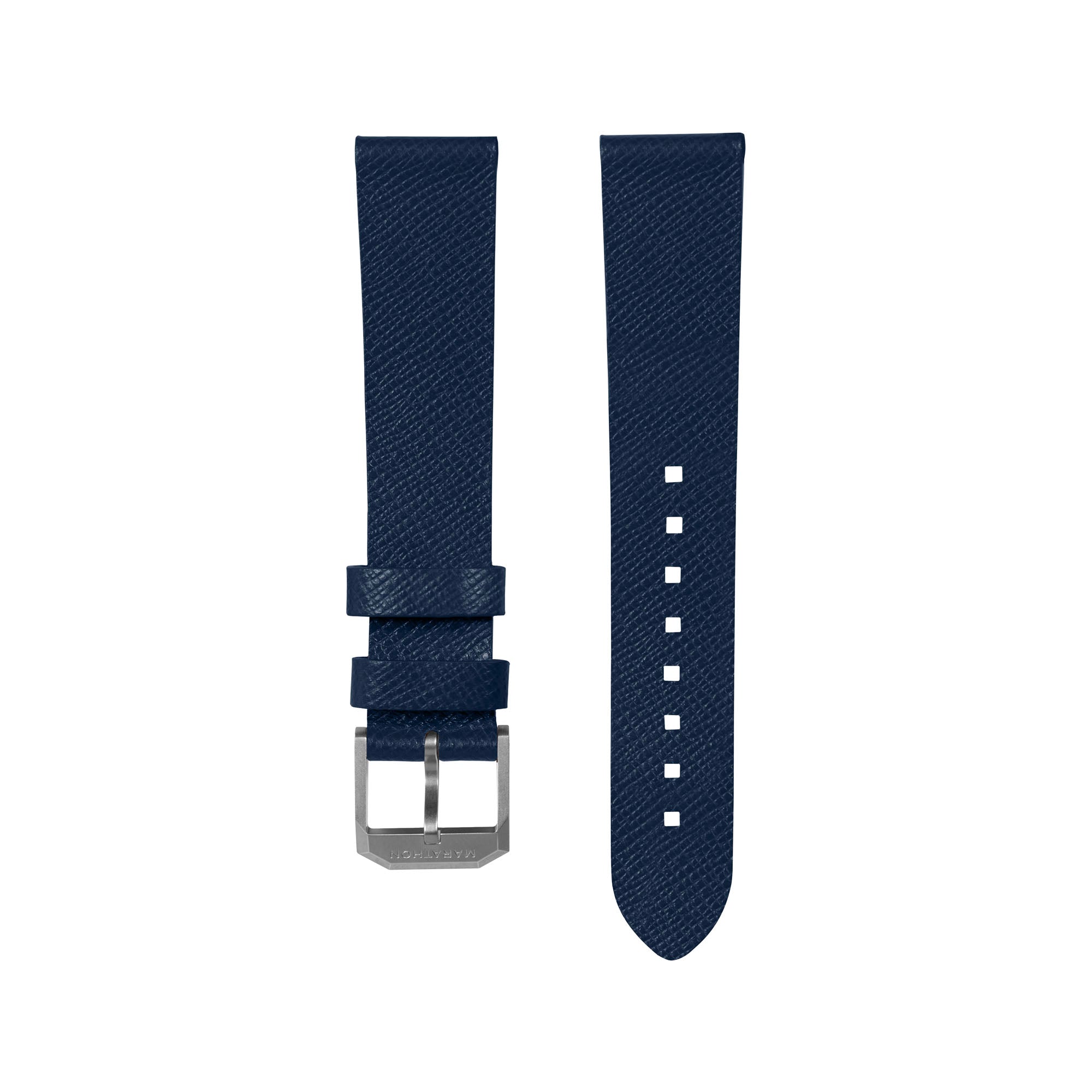 2-Piece Leather Strap, 20mm, Royal Blue, Brushed Steel Hardware image
