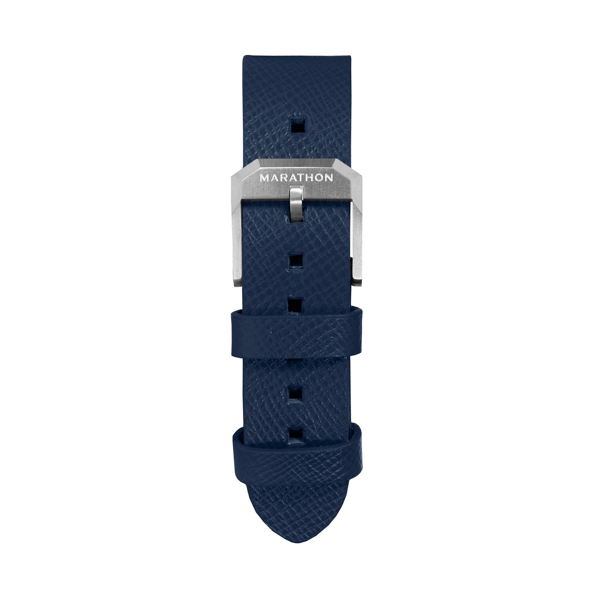 Bracelet en cuir 2 pièces, 20 mm, bleu roi, finitions en acier brossé