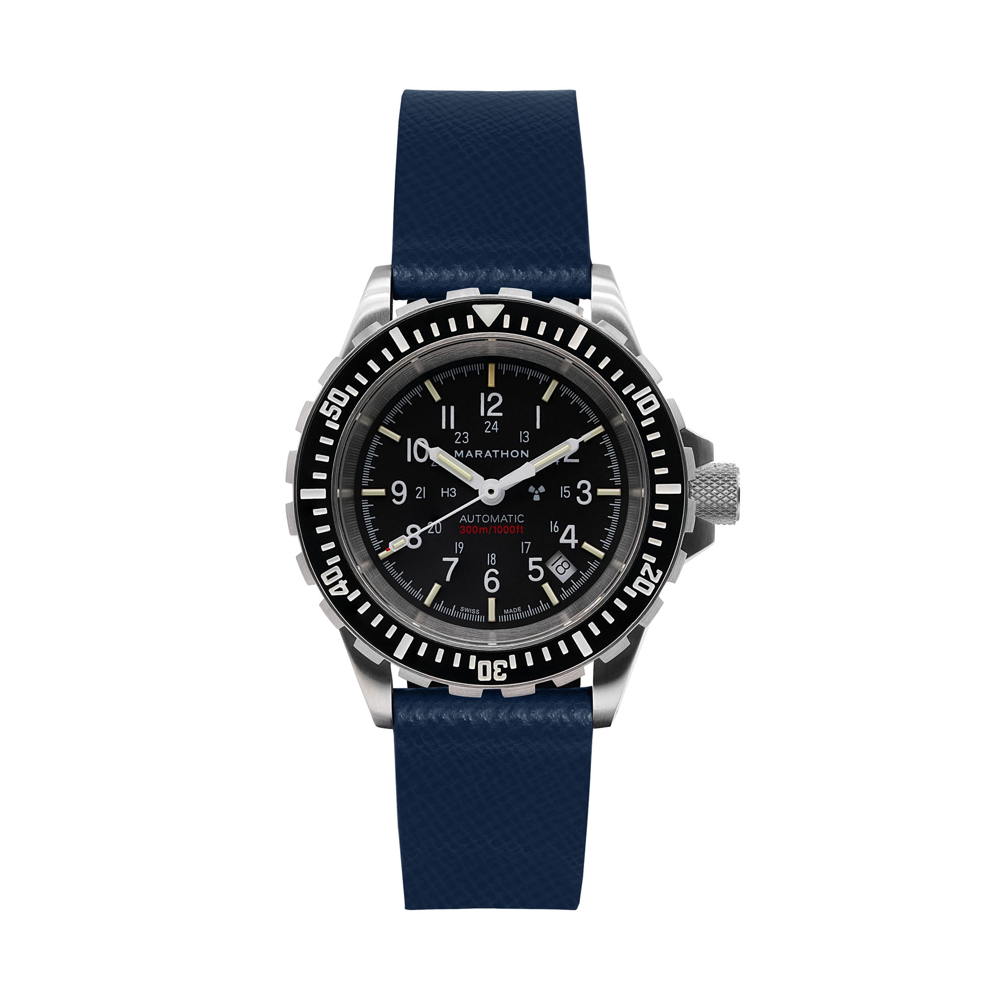 2-Piece Leather Strap, 20mm, Royal Blue, Brushed Steel Hardware image