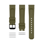 3-Piece Rubber Strap Kit, OD Green, Anthracite, 20mm