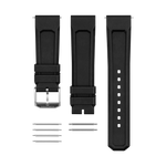 Kit de correa de caucho de 3 piezas, negra, 22 mm