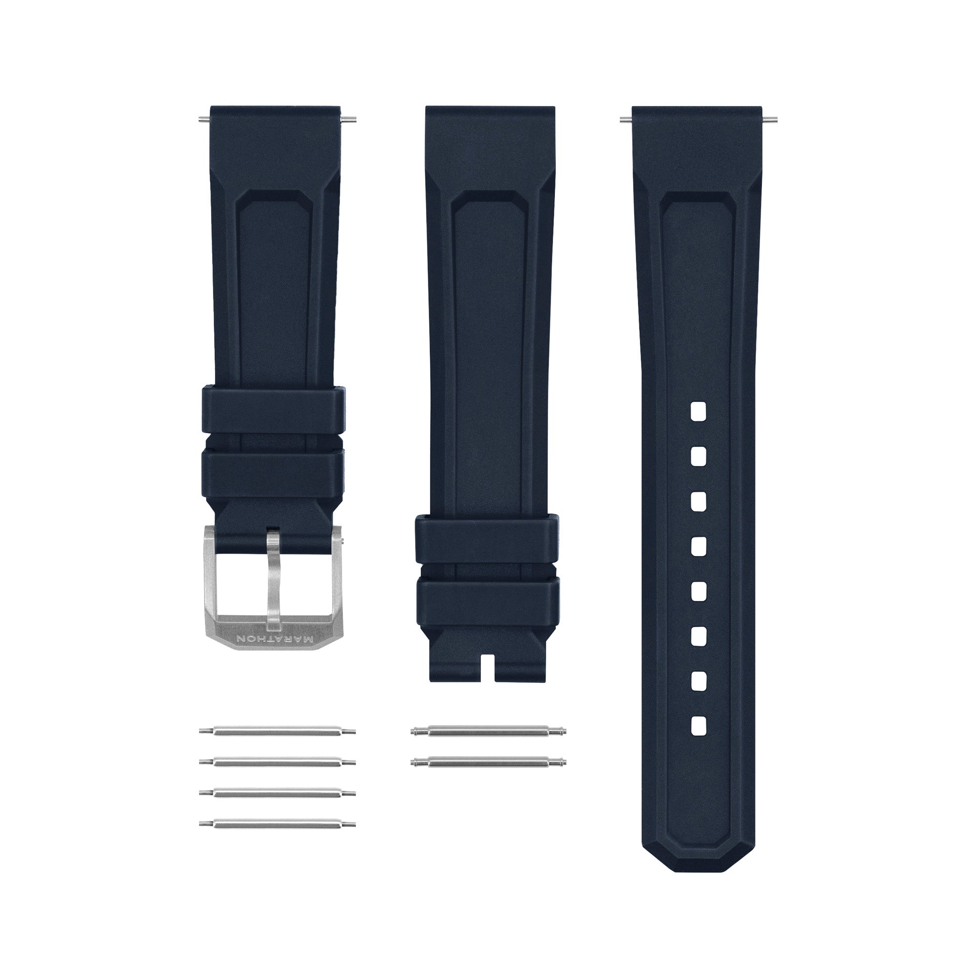 3-Piece Rubber Strap Kit, Blue, Parkerized, 20mm image